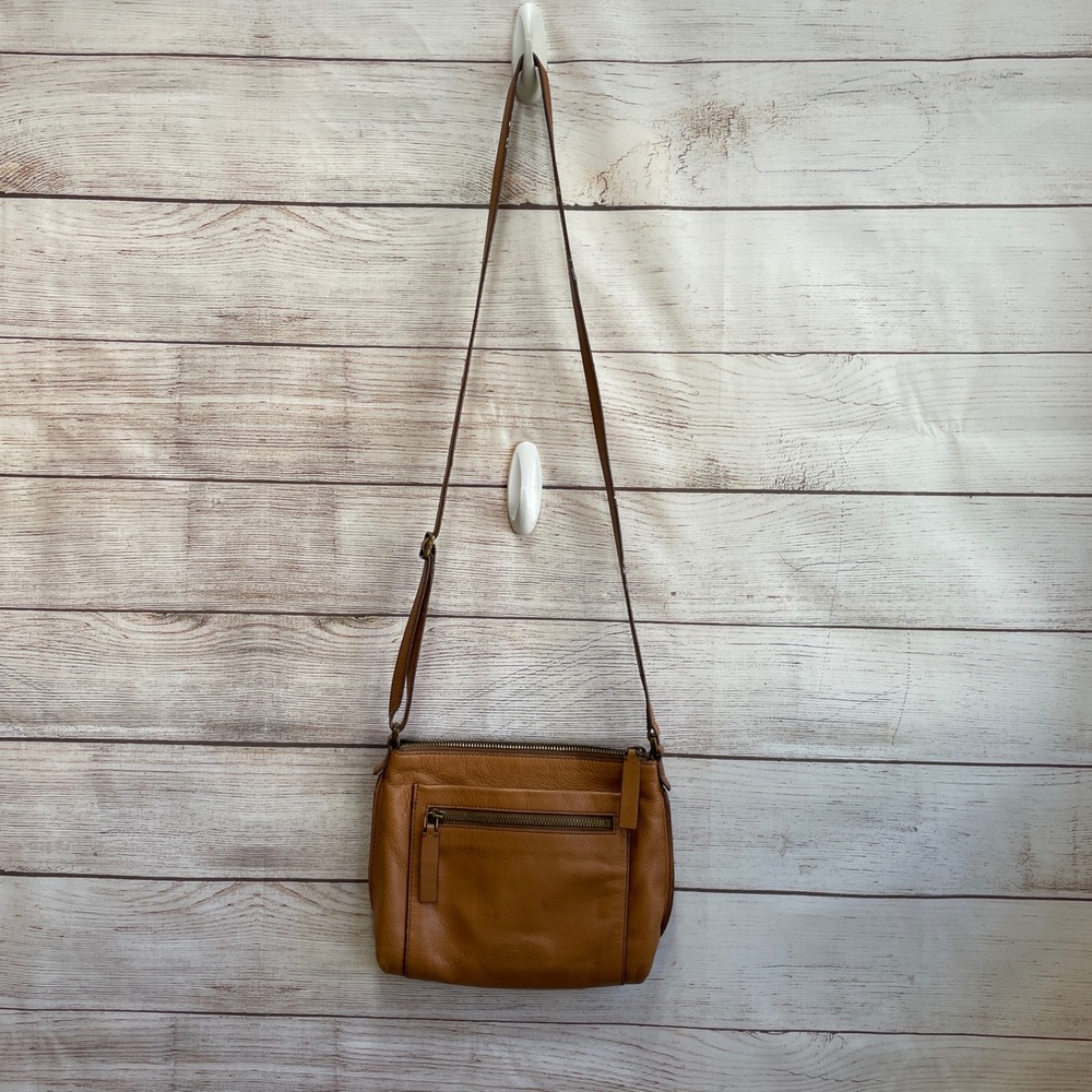 FOSSIL VICKERY CROSSBODY BAG IN TAN‎ LEATHER